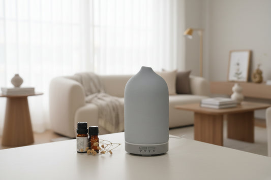 AromaGlow Diffuser - AromaGlow Frosted Ceramic Diffuser β Elegant Aromatherapy for Home