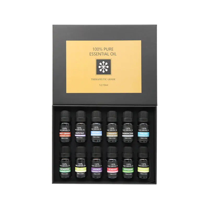 Essential Oil Gift Set - 6 and 12 piece Natural Scents for Aromatherapy
